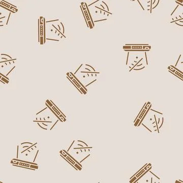 Network troubles repair computer glyph seamless pattern Illustrazione stock