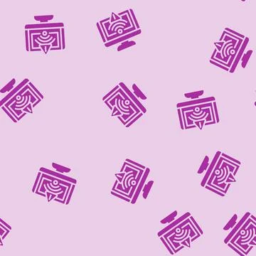 Network troubles repair computer glyph vector seamless pattern Stock Illustration