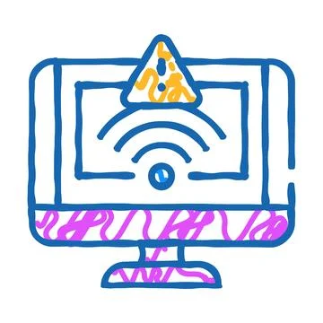 Network troubles repair computer icon doodle illustration Illustrazione stock