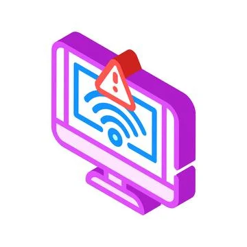 Network troubles repair computer isometric icon vector illustration Stock Illustration