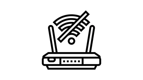 Network troubles repair computer line icon animation Stock Footage 326132426
