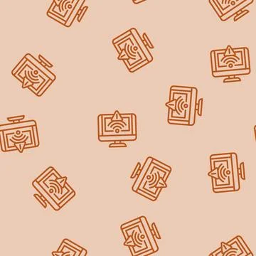 Network troubles repair computer line vector seamless pattern イラスト素材