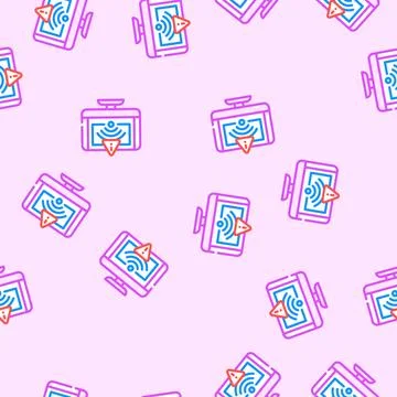 Network troubles repair computer vector seamless pattern Stock Illustration