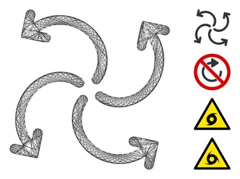 Network Turbine Rotation Vector Mesh Stock Illustration