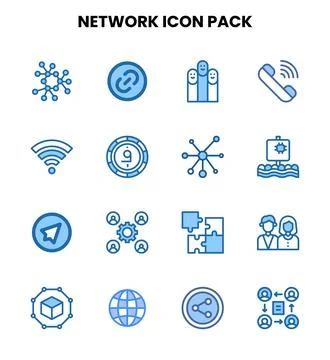 Network Two Colour Graphics Icons Pack Illustrazione stock