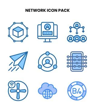 Network Two Colour Scalable Icons Pack Illustrazione stock