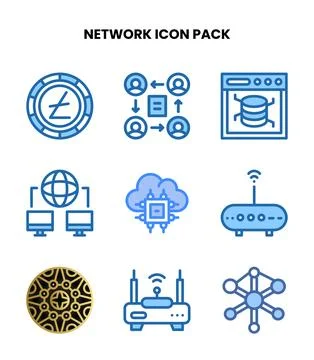 Network Two Colour Scalable Icons Pack Stock Illustration