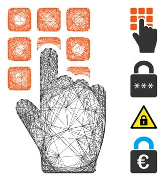 Network Type Password Vector Mesh 스톡 일러스트