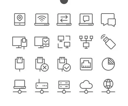 Network UI Pixel Perfect Well-crafted Vector Thin Line Icons 48x48 Ready for Illustrazione stock