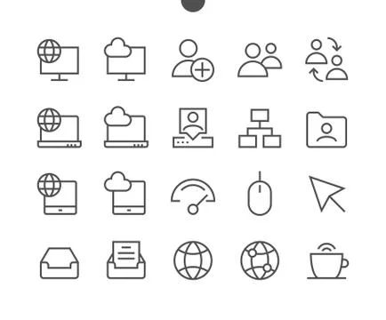 Network UI Pixel Perfect Well-crafted Vector Thin Line Icons 48x48 Ready for Stock Illustration