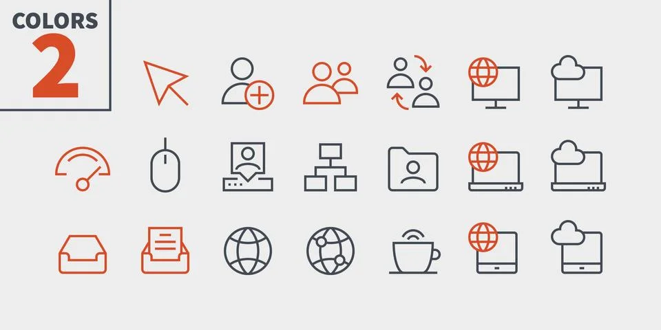 Network UI Pixel Perfect Well-crafted Vector Thin Line Icons 48x48 Ready for Stock Illustration