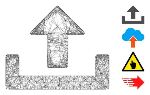 Network Upload Vector Mesh Ilustração Stock