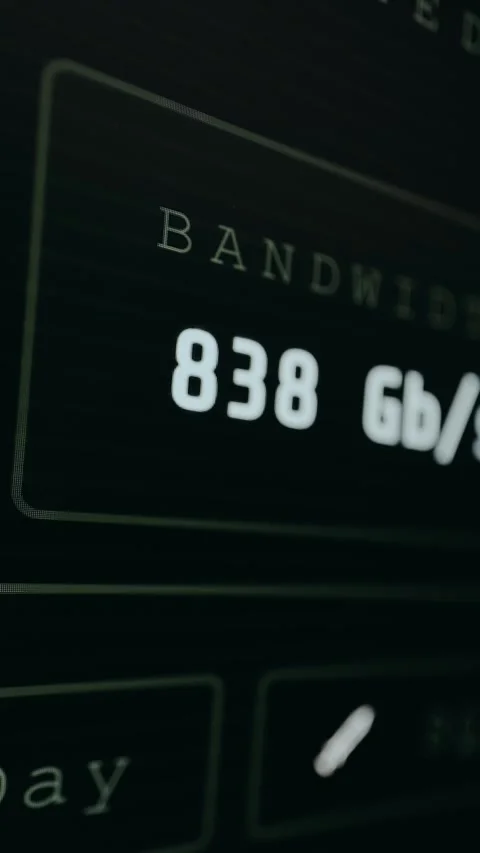Network usage statistic showing a bandwidth measurement Stock Footage 330664640