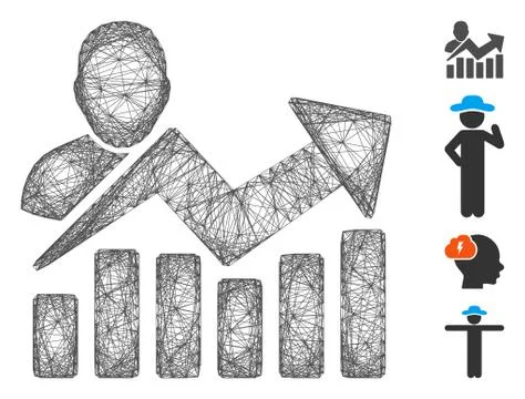 Network User Chart Vector Mesh Stock Illustration