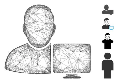 Network User Computer Vector Mesh Stock Illustration