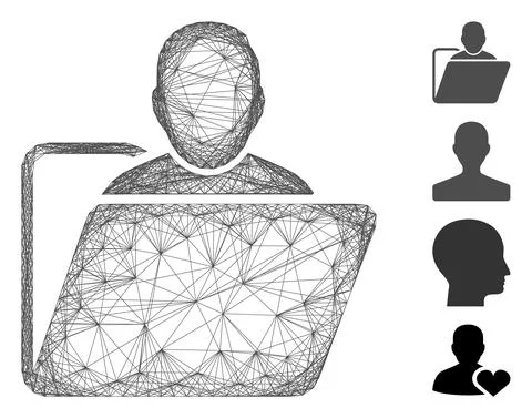 Network User Folder Vector Mesh Stock Illustration