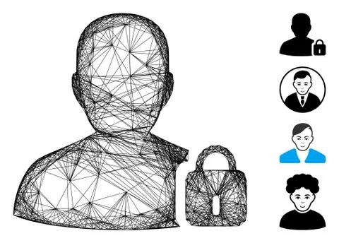 Network User Lock Vector Mesh Stock Illustration