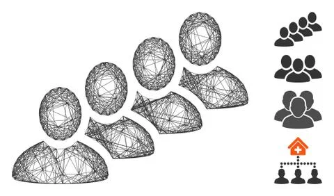 Network User Queue Vector Mesh Stock Illustration