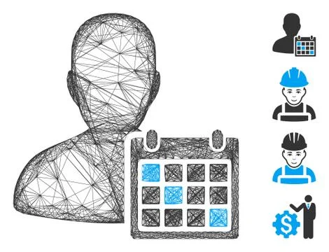 Network User Schedule Vector Mesh Stock Illustration
