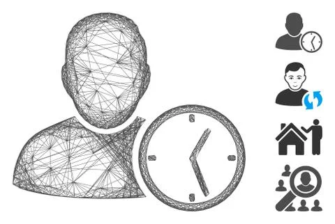 Network User Temporary Clock Vector Mesh Stock Illustration