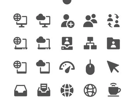 Network v4 UI Pixel Perfect Well-crafted Vector Solid Icons Illustrazione stock
