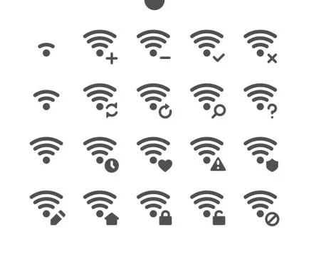 Network v5 UI Pixel Perfect Well-crafted Vector Solid Icons Illustrazione stock