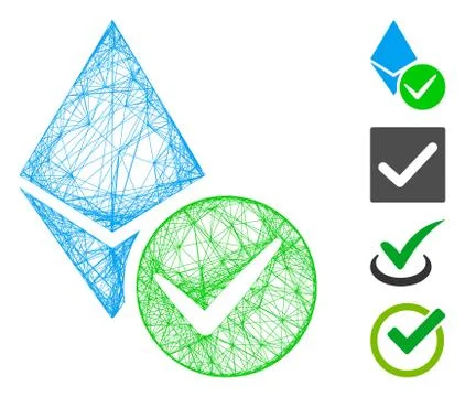Network Valid Ethereum Crystal Vector Mesh 스톡 일러스트