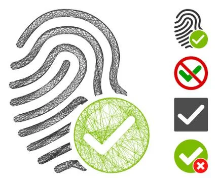 Network Valid Fingerprint Vector Mesh イラスト素材