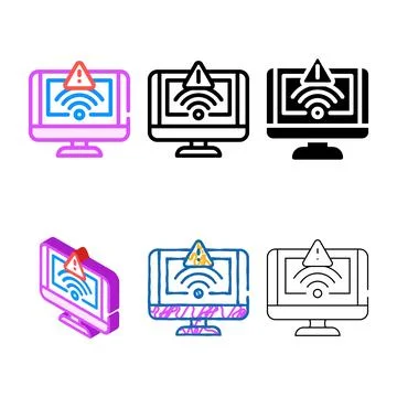 Network variety troubles repair computer color icon vector イラスト素材