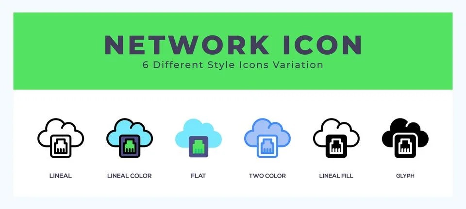 Network vector icon. with different styles vector illustration. Illustrazione stock