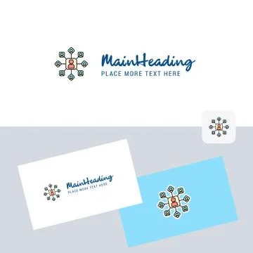 Network  vector logotype with business card template. Elegant corporate ident Stock Illustration