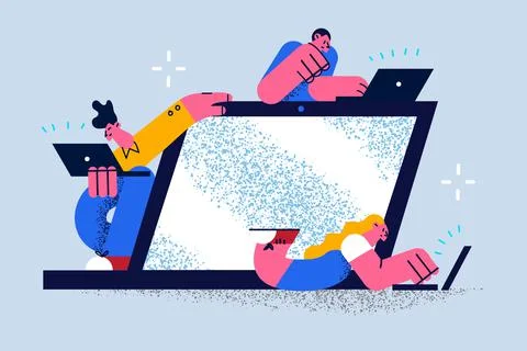 Network virtualization managers and technologies concept Stock Illustration