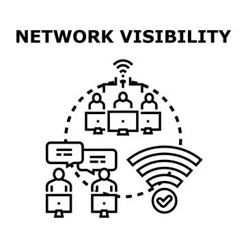 Network visibility concept illustrating connected users and data exchange Stock Illustration