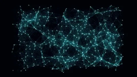 Network Visual Abstract Connecting Digital Nodes in Seamless Animation Stock Footage 333494867