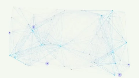 Network Visualization Connecting Nodes Illustrates Data and Communications Vidéo 334018305