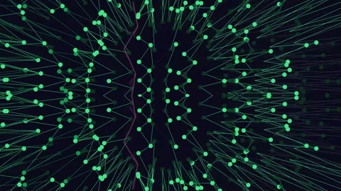 Network Visualization with Moving Particles and Lines. 스톡 동영상 330131252