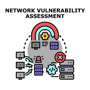 Network vulnerability assessment and security testing process Stock Illustration