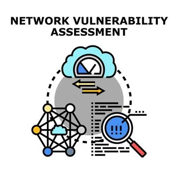 Network vulnerability assessment process for cyber security Stock Illustration