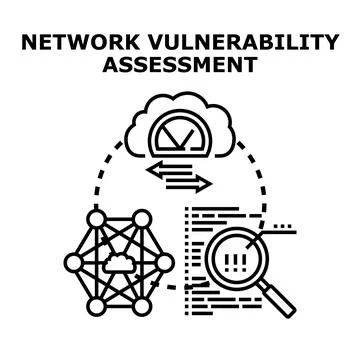 Network vulnerability assessment process for cyber security Stock Illustration