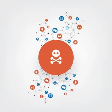 Network Vulnerability, Vulnerable Smart IoT Devices Stock Illustration