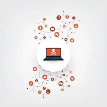 Network Vulnerability, Vulnerable Smart IoT Devices Stock Illustration