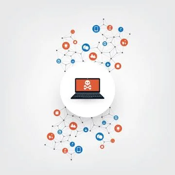 Network Vulnerability, Vulnerable Smart IoT Devices Stock Illustration