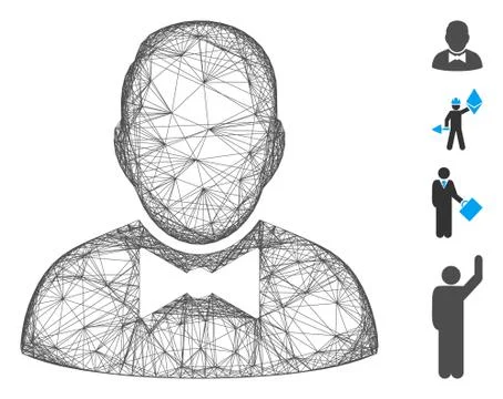Network Waiter Vector Mesh 스톡 일러스트