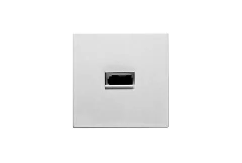 Network wall outlet isolated on white background Stock Photos