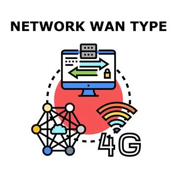 Network wan type conceptual illustration of data transfer Stock Illustration