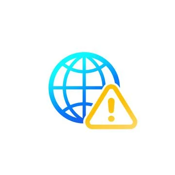 Network warning alert icon on white Illustrazione stock
