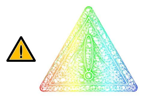 Network Warning Web Mesh Icon with Spectrum Gradient Illustrazione stock