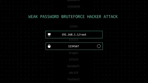 Network weak password dictionary attack TV concept Stock Footage 105680237