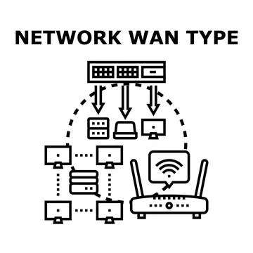 Network wide area connection accessing global data 스톡 일러스트