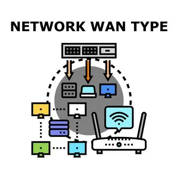 Network wide area connection accessing global data 스톡 일러스트
